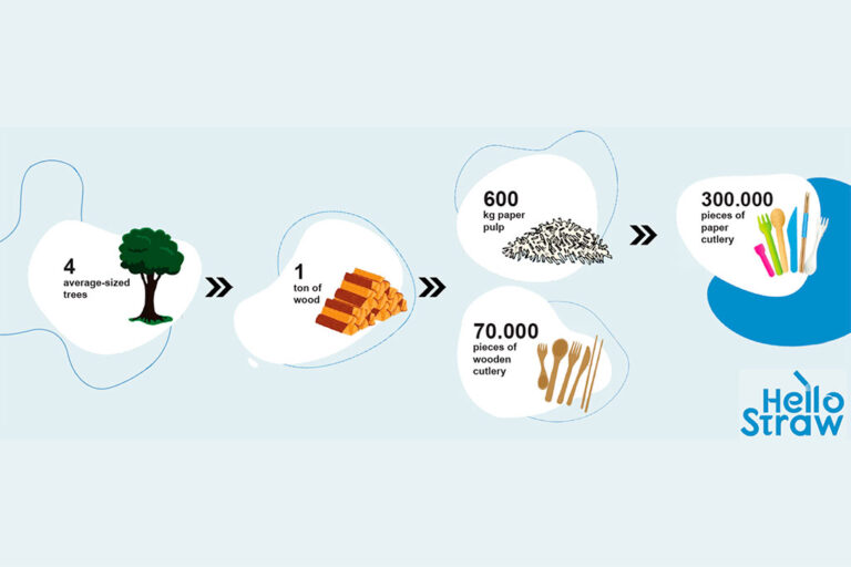 Paper Cutlery vs Wood Cutlery Hello Straw