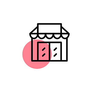 Icon of a store that represents that one of our main customer groups