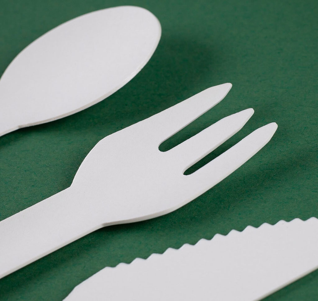 Eco-friendly paper spoon, fork and knife