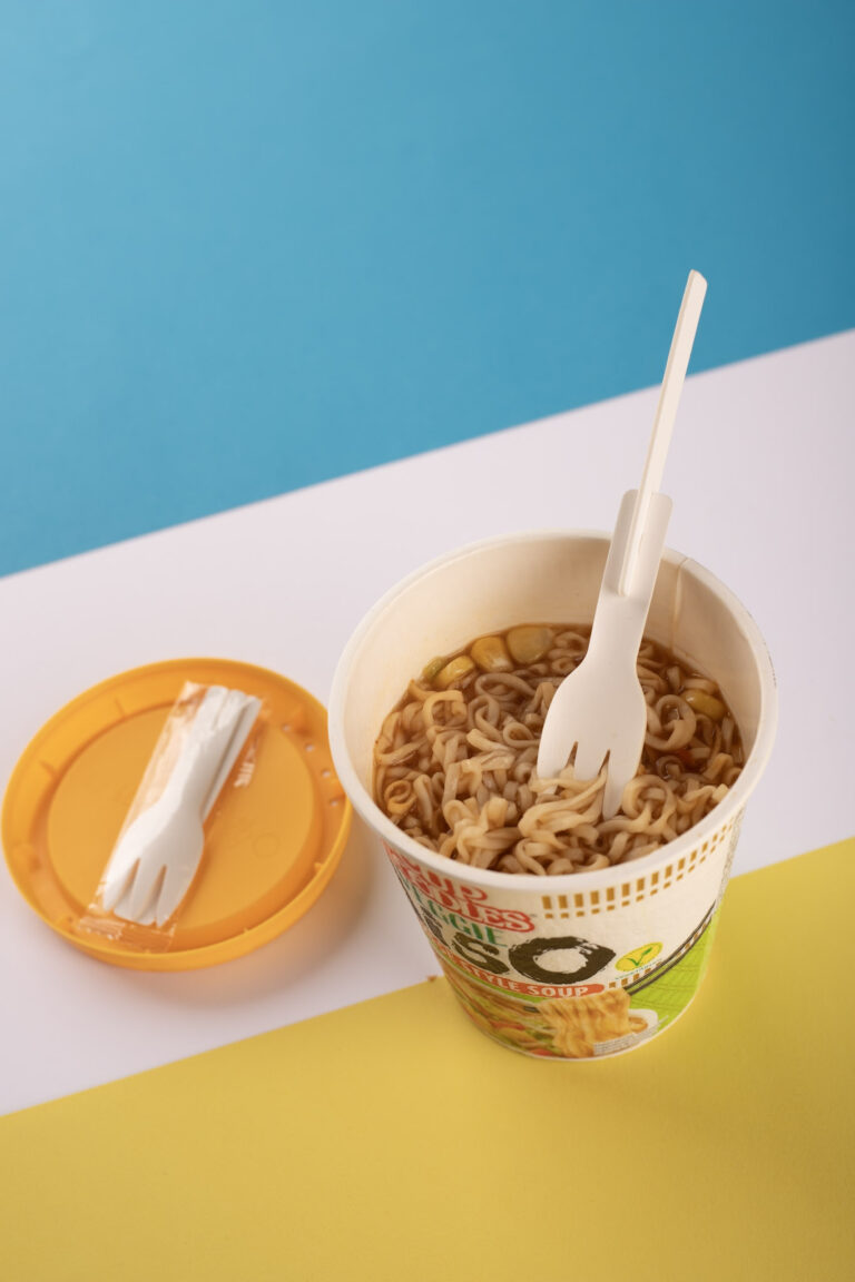 Paper fork for cup noodles – recyclable in-pack cutlery