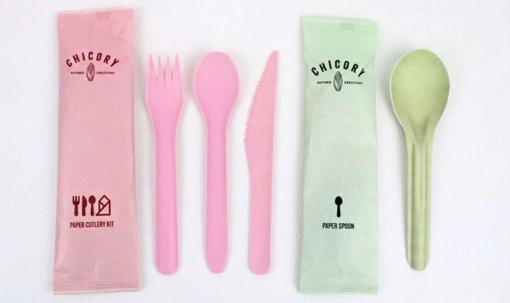 Branded paper cutlery service sets